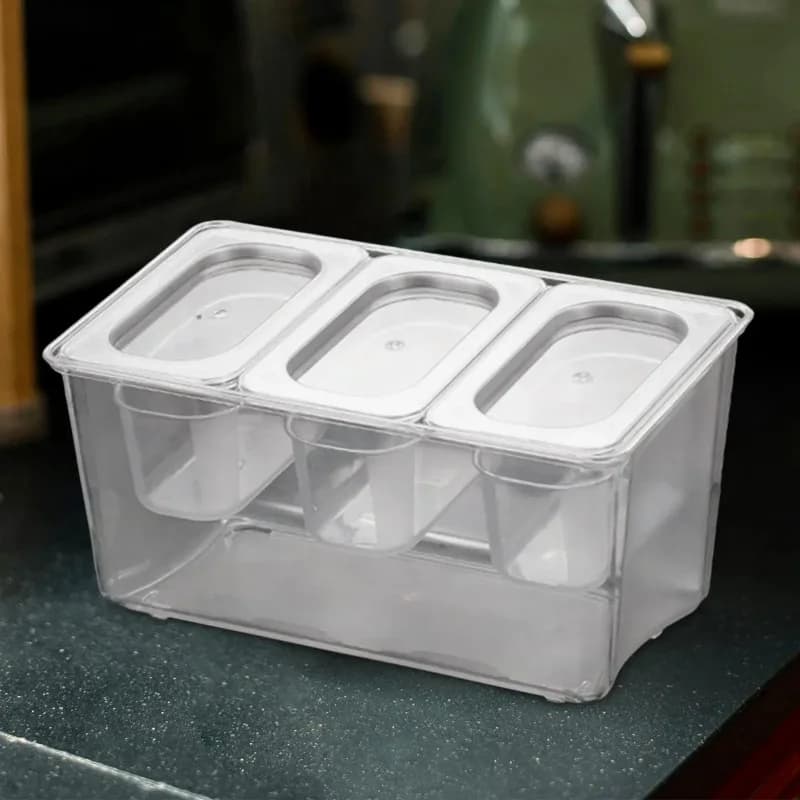 Chilled Condiment Caddy Removable Containers Seasoning Containers Commercial Jams Box for Hotel Taco Bars Camping Bar Commercial