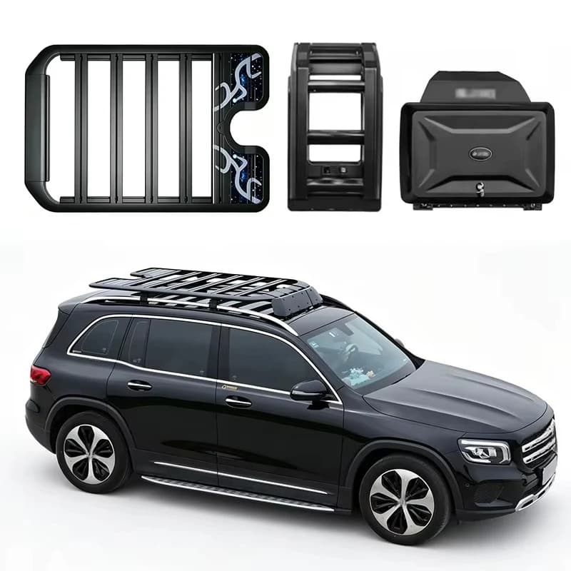 Aluminum Alloy Car Roof Cargo Luggage Rack Baskets Side Ladder Side Box for GLB 2020-2024 2025+
