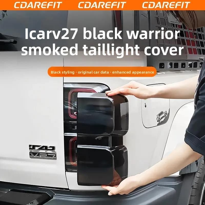 Darth Vader blackened taillight cover for Chery iCAR V27 2026 2027 car cover stick accessories