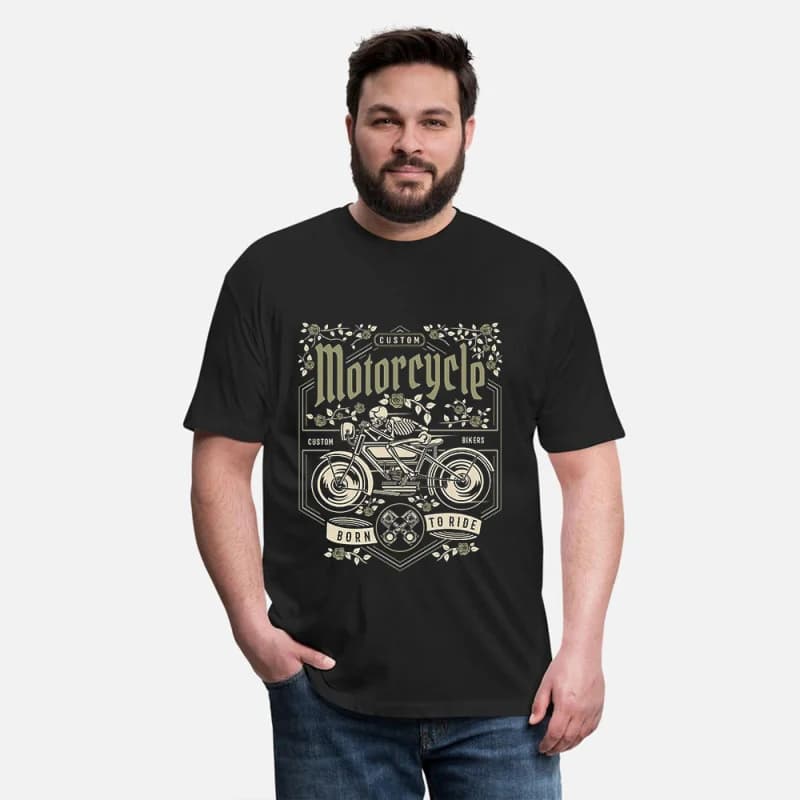 0419 Vintage Custom Retro Cafe Racer Gift T-Shirt for Racing bikers 100% cotton printed Motorcycle Graphic clothes All size Tops