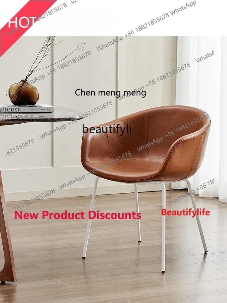 cn8617 ssNordic Designer Retro Style Metal Dining Chair Armchair
