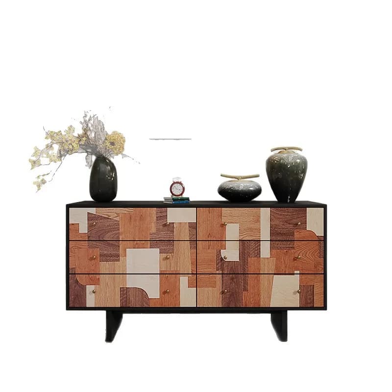 LTT antique solid wood six-chest cabinet living room wall storage decorative drawer cabinet