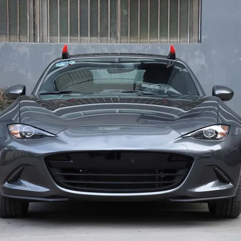 2Pcs PVC red For Mazda MX-5 Miata 2016+ car roof decoration horn three-dimensional sticker car exterior accessories