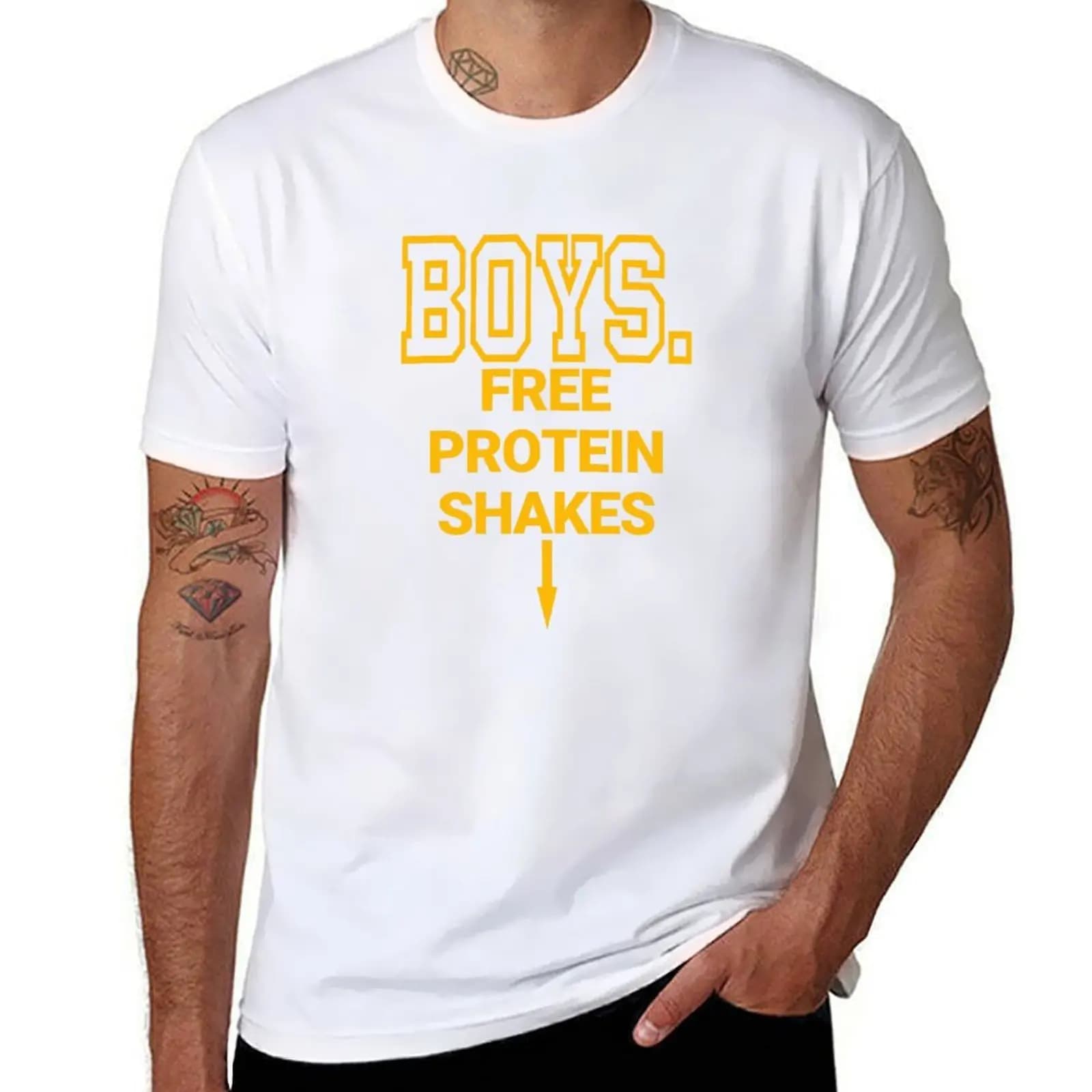 Boy Free Protein Shakes T-Shirt t shirt man designer t shirt man plain T-Shirt