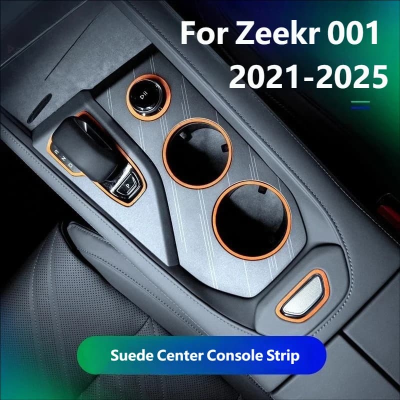 For Zeekr 001 2021 2022 2023 2024 2025 Suede Center Console Strip Decoration Sticker Auto Interior Modification Accessories