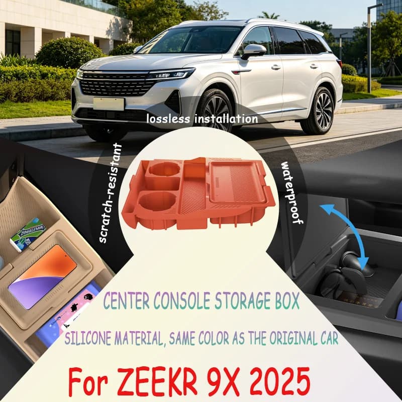 For Dongfeng 008 2024 Center Console Lower Storage Box, Drop-in TPE Organizer Tray, Sunglasses Holder, Interior Accessory