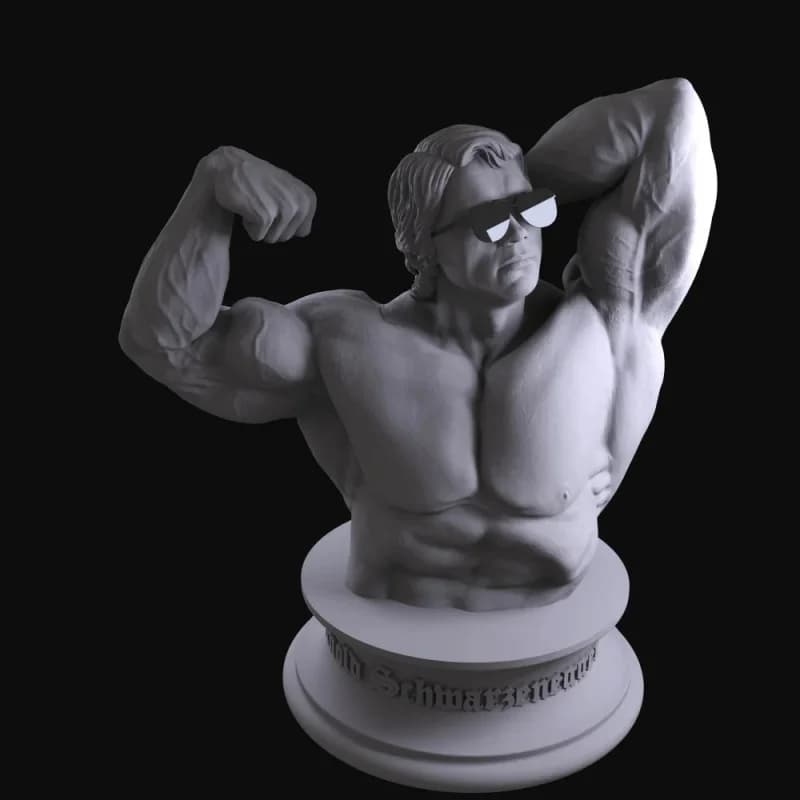 Fitness Trophy Model - Schwarzenegger Roni - High-Precision Detailed Plaster Bust as a Collectible Display Item as a Gift