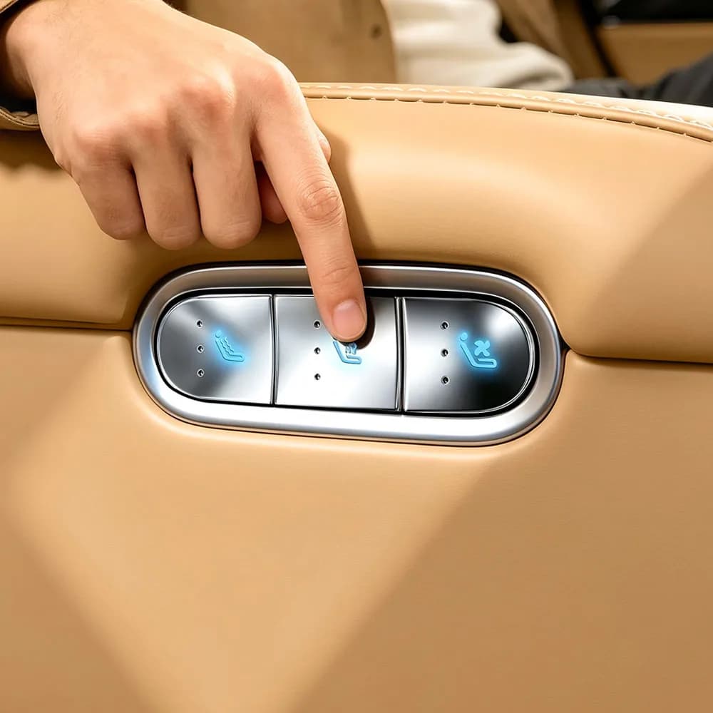 Second Row Seat Armrest Button Sticker Car Modification Accessories For Xpeng GX 2026 Stainless Steel Decorative Sticker