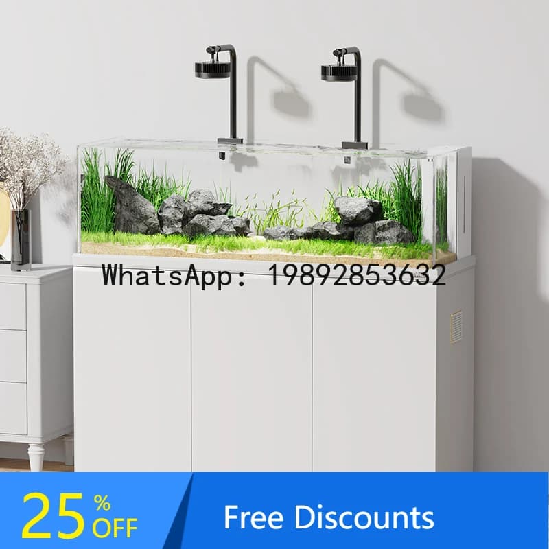 YFY New Large Living Room  Screen Partition Bottom Filter Goldfish   Vertical Floor-standing Ecological Stream Tank