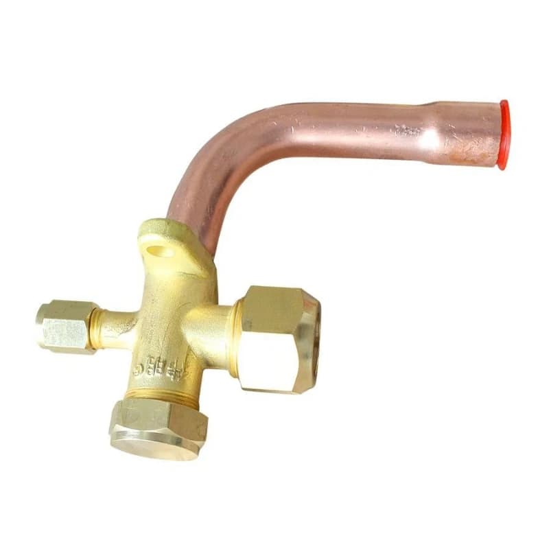 Air conditioning globe valve three-way valve curved straight pipe type