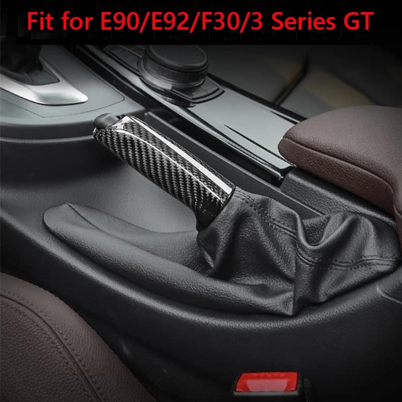 Car Handbrake Brake Handle Cover for BMW 3 Series GT E46 E90 E92 E60 E39 F30 F34 F10 F20 Carbon Fiber Auto Interior Accessories