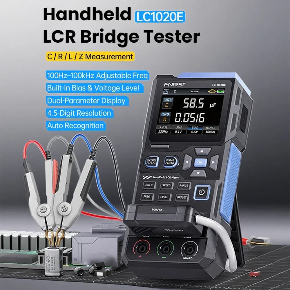 LC1020E Digital Bridge LCR Meter Portable ESR Tester for Inductance Capacitance Resistance Professional Measurement Tools