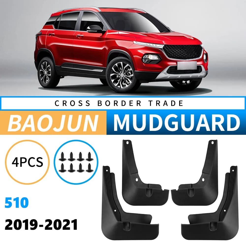Car Auto Mud Flaps Splash Guards Fender Mudguard for Baojun 510 2019–2021 Anti Aging All Weather Resistant Rubber