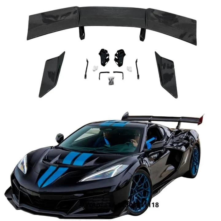 High-quality Dry Carbon Fiber Spoilers and Rear Wings, Suitable for the  Corvette C8., Factory Price.
