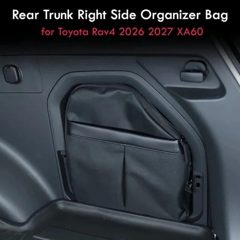 For Toyota Rav4 2026 Rear Trunk Right Side Storage Bag car interior storage solutions car trunk organizer