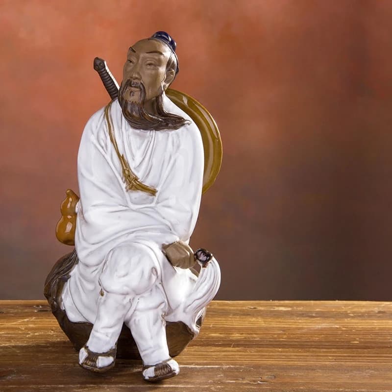 China handmade carved ceramic figure sculpture ornament home decoration ornament Lv Dongbin statue decoration