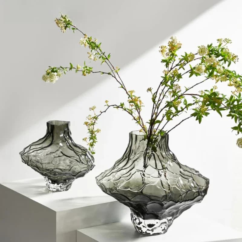 Scandinavian Ins Style Irregular Glass Vase for Home Decoration Living Room Soft Furnishings Premium Ornament