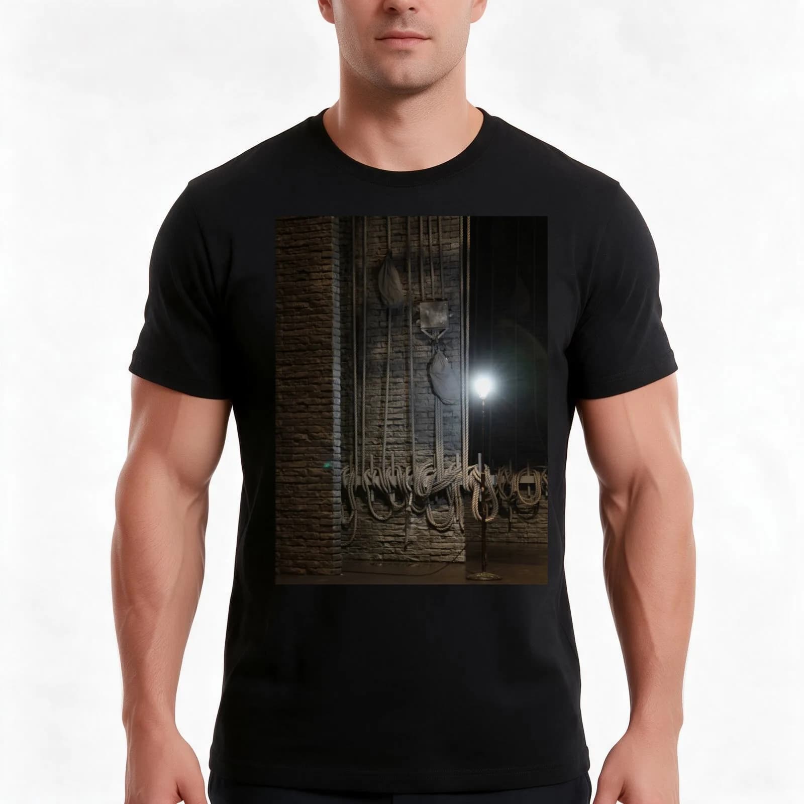 Ghost Light - Broadway Stage T-Shirt, Summer Casual Cotton Tee, Oversized Streetwear Tops, Vintage Graphic Print, 100% Cotton
