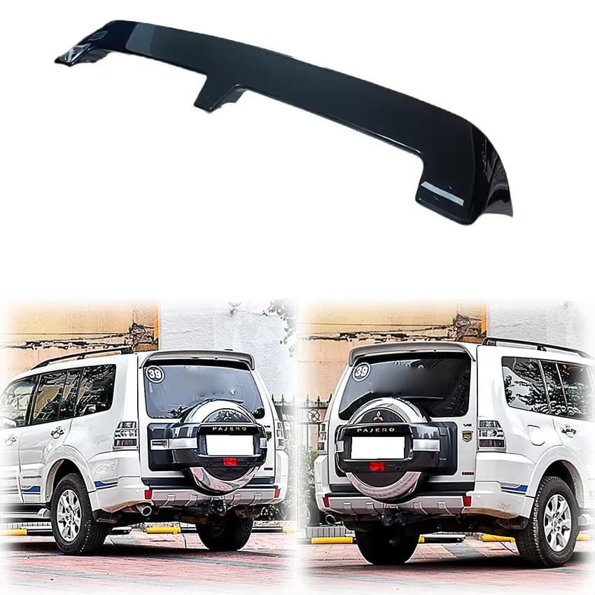 2005 To 2017 For Mitsubishi Pajero V73 Car Rear Wing Roof Spoiler Cover Lip High Quality ABS Material Glossy Black Or White