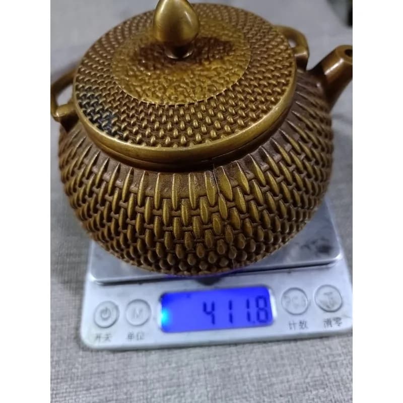 double-person teapot, Kung Fu tea ceremony copper , multifunctional brass small wine flask, water dropper pot, c