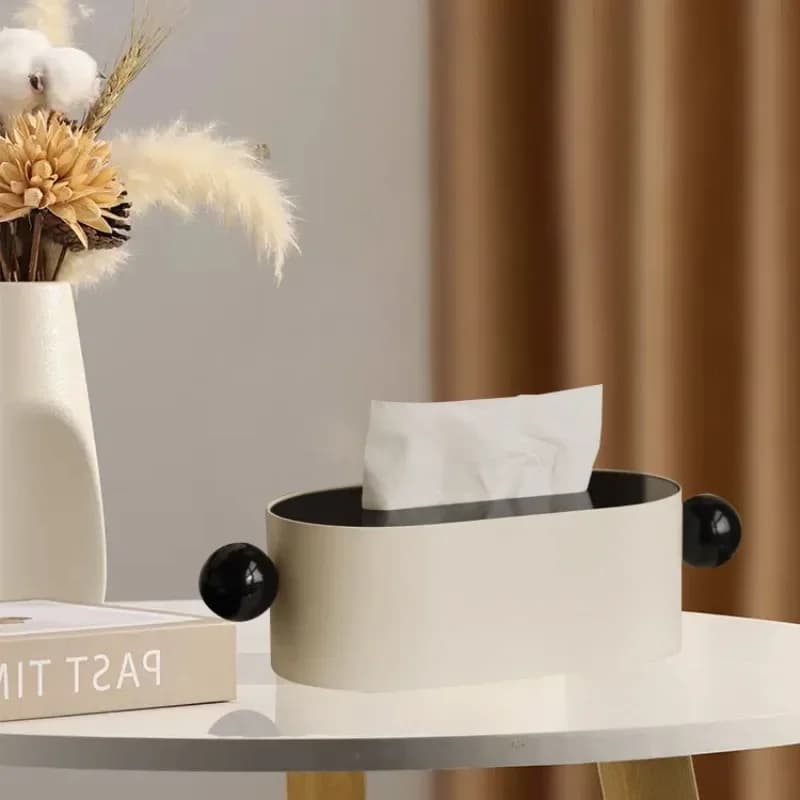 Nordic style cream color matching tissue box office hotel coffee table tabletop storage paper box