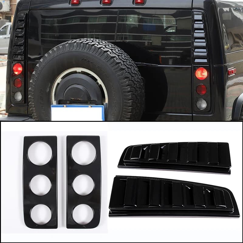 For Hummer H2 SUV 2003-2009 ABS Car taillight decorative cover protective mesh cover car Exterior  Accessories