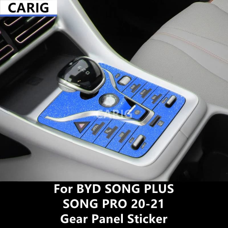 For BYD SONG PLUS/SONG PRO 20-21 Gear Panel Sticker Modified Carbon Fiber Pattern Interior Car Film Accessories Modification