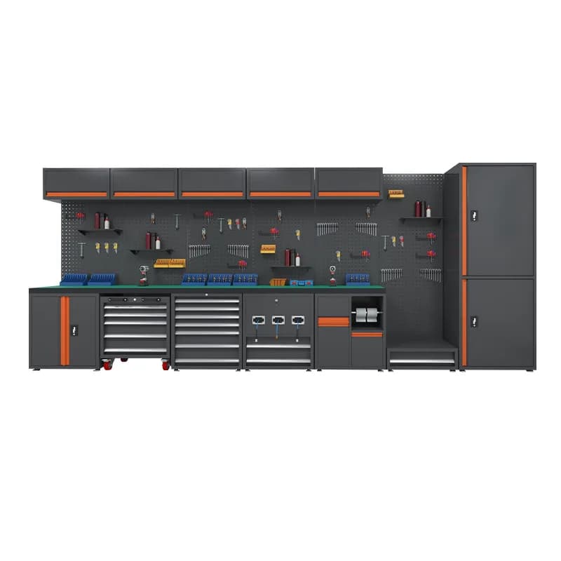 Combined tool cabinet, auto repair tool cart, heavy maintenance workbench
