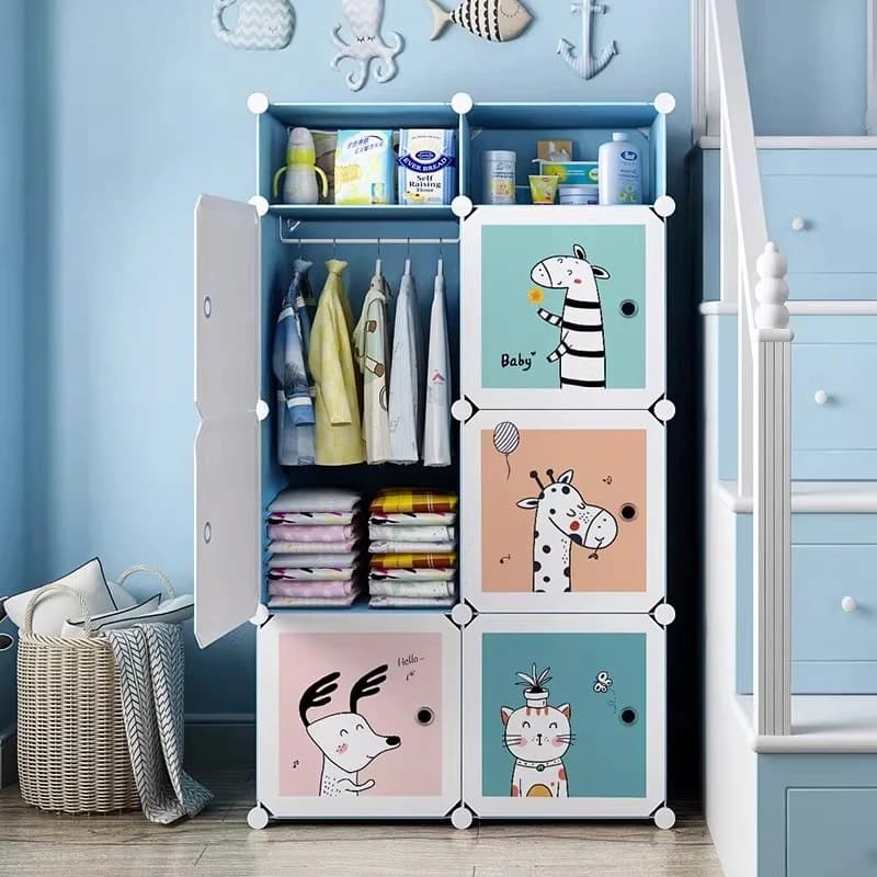 Kids Storage Wardrobe Clothes Cupboard Plastic Partitions Minimalist Wardrobe Simple Display Guarda Roupa Furniture For Room