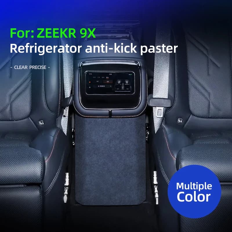 For ZEEKR 9X 2025 2026 Italian Suede Overlay on Interior Refrigerator Panel Cover Decorative Sticker Modification Accessories