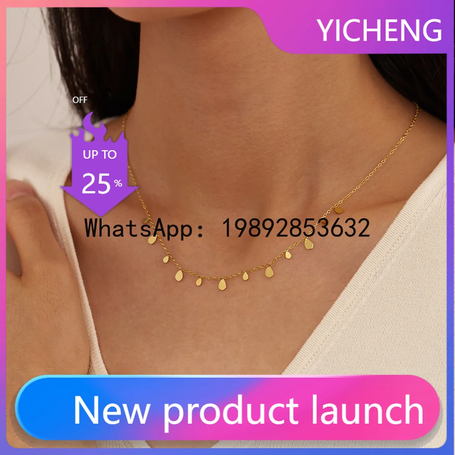 LYY non-titanium steel necklace, stylish and simple niche high-end water drop-shaped accessories, stainless steel jewelry