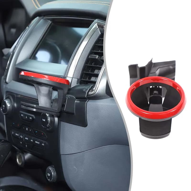 1 piece set ABS black For Ford Ranger 2015-2021 car navigation screen water cup holder car interior modification accessories
