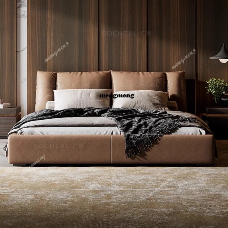 Leather Design Bed Japanese Luxury Double Modern Sleeping Princess Queen Bed Tatami Bedroom Letto Matrimoniale Hotel Furniture