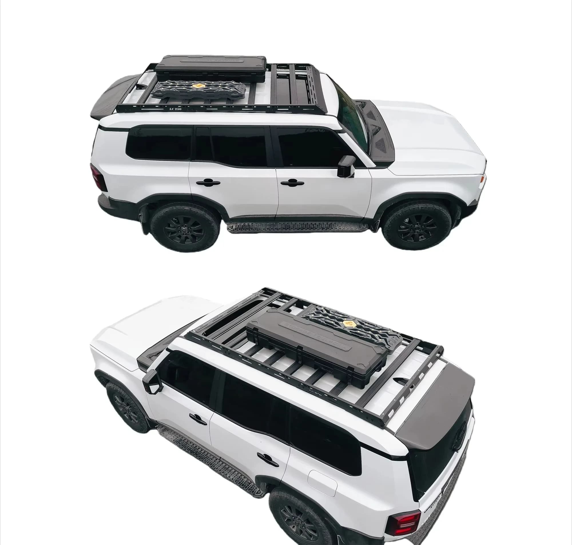 Car Roof Rack Roof Basket Roof Platform Car Carrier With Side Ladder Side Box for Land Cruiser LC120 LC150 LC200 LC300 FJCruiser