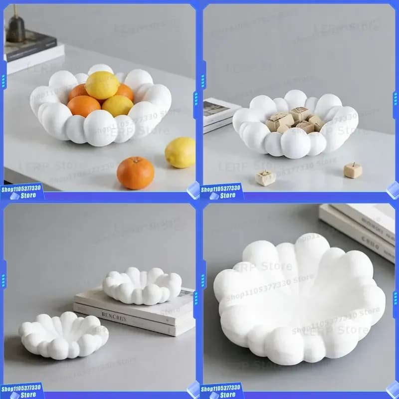 Modern Minimalist Cloud Shaped Resin Fruit Plate for Dining Table Storage Tea Room Study Decoration Home Ornaments Creative