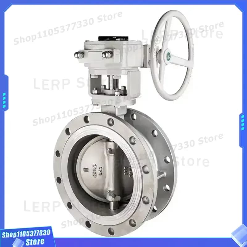 Stainless Steel Flange Butterfly Valve Turbine Operated Industrial Pipe Fitting Direct Factory Supply High Quality Durable