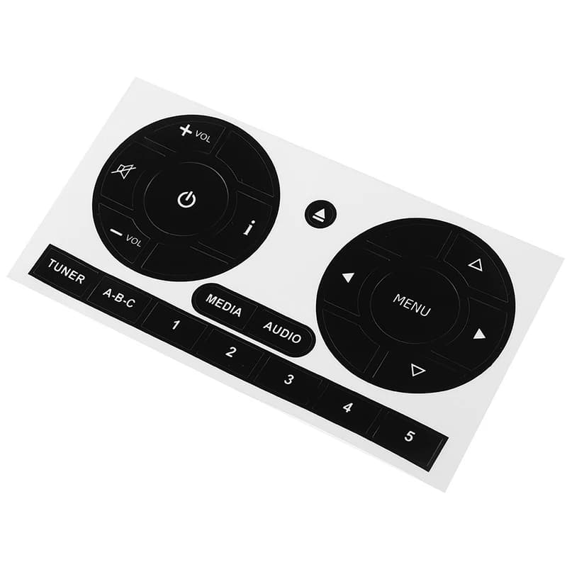 1pc PVC Radio Button Repair Decal for Fiat 500 Matte Black Car Radio Stereo Worn Peeling Button Repair Sticker Auto Accessories