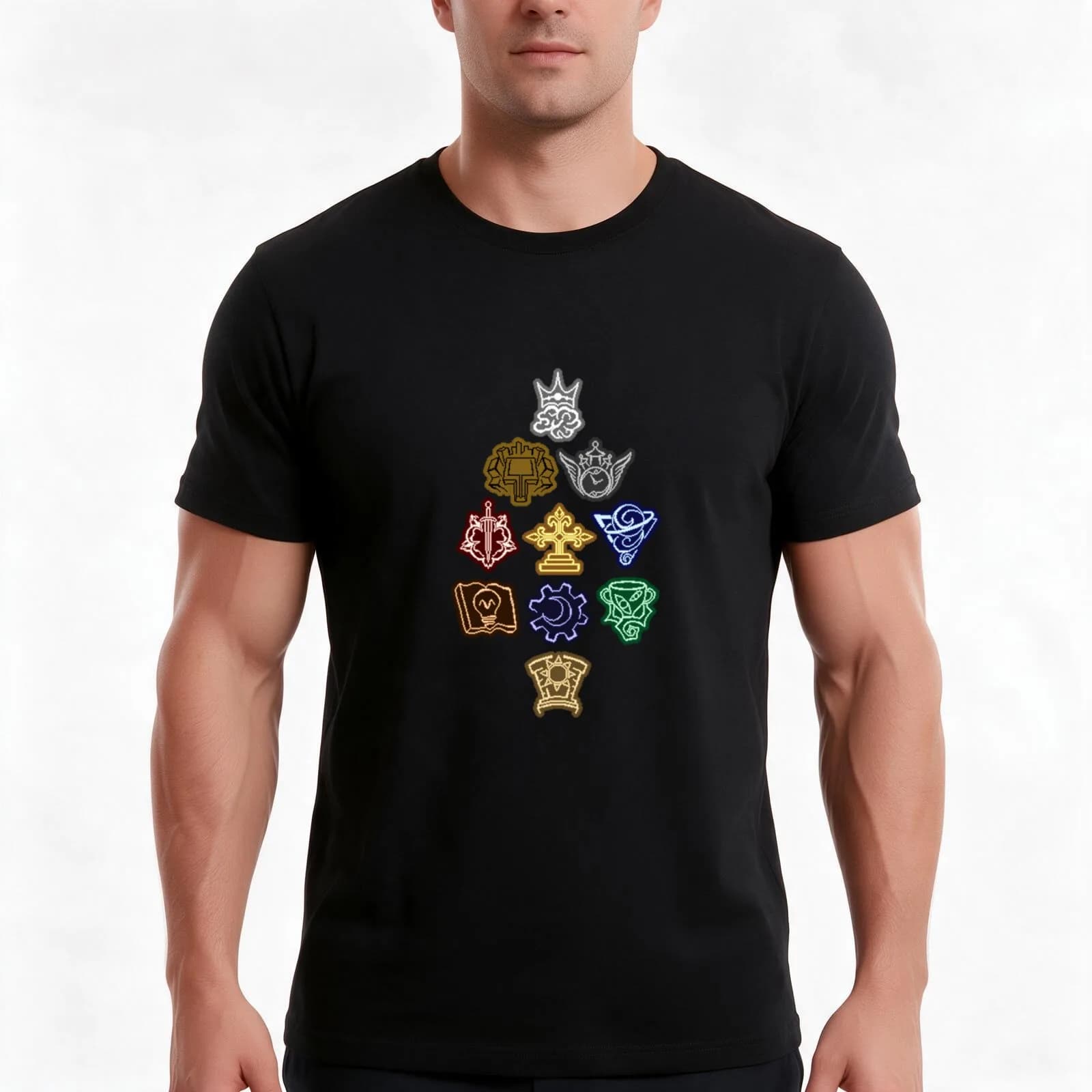 Library of Ruina Floor Symbol Pixels T-Shirt, Summer Casual Cotton Tee, Oversized Streetwear Tops, Vintage Graphic Print