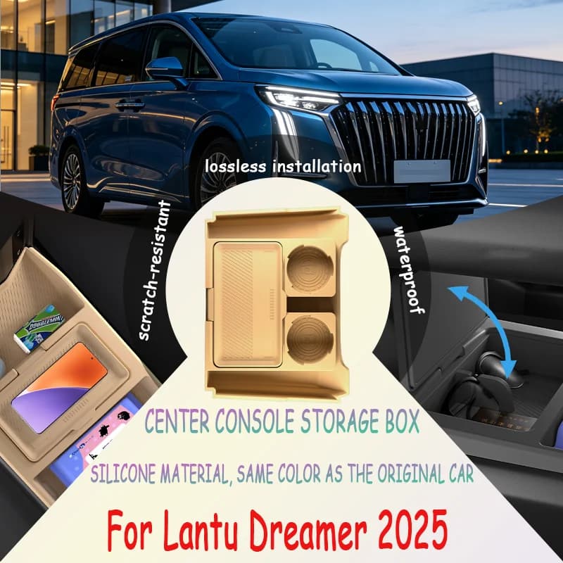 For Lantu Dreamer 2025 Center Console Lower Storage Box, Drop-in Organizer Tray, Sunglasses Holder, Car Interior Accessory