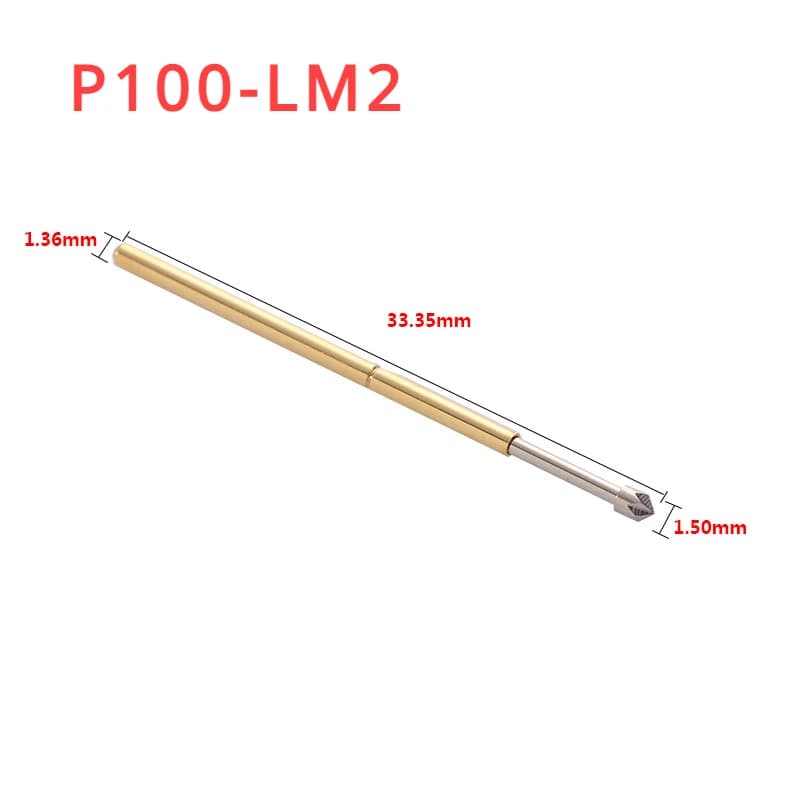 100PCS/package P100-LM2 Crown Head Spring Test Pin Needle Tube Outer Diameter 1.36mm for Circuit Board Inspection
