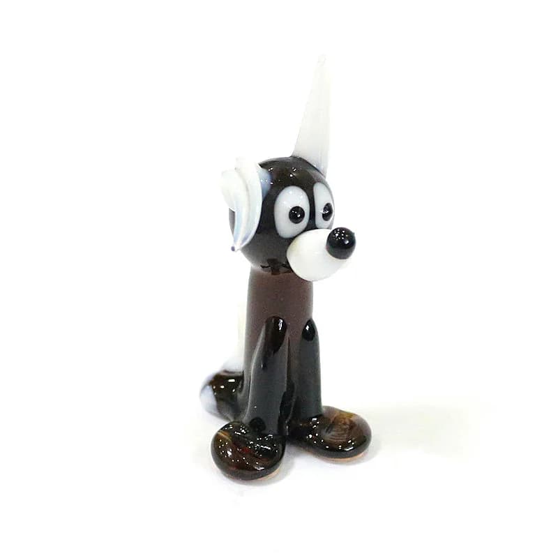 Funny Dog Mini Figurines Glass Ornaments Cute Cartoon Animals Small Statue Home Living Room Tabletop Decor Holiday Party Favors