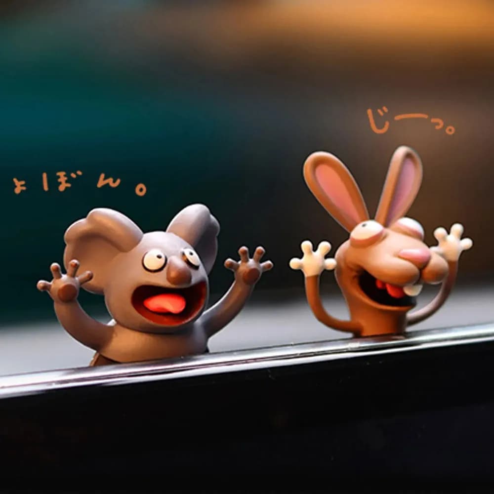 Cartoon Small Animals Car Interior Decoration Car Center Console Screen Crouching Doll Car Interior Decoration Auto Accessoires