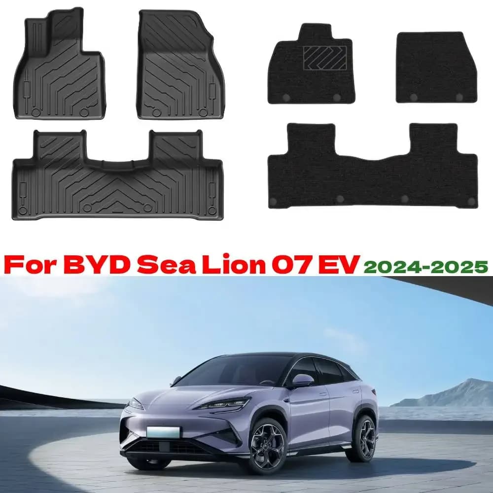 TPE Floor Mats for BYD Sea Lion 07 EV 2024 2025 All Weather Backrest Mats Trunk Mats Left Hand Driver for Sea Lion 07 EV 2025