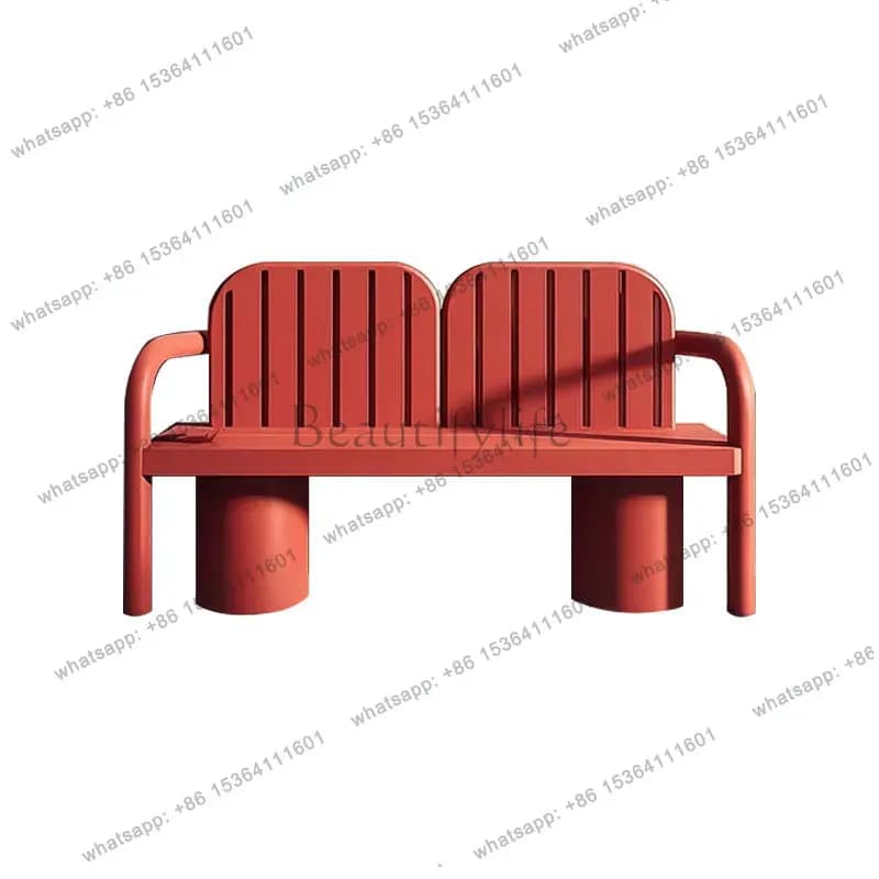 Outdoor leisure bench cafe milk tea shop wrought iron rest bench