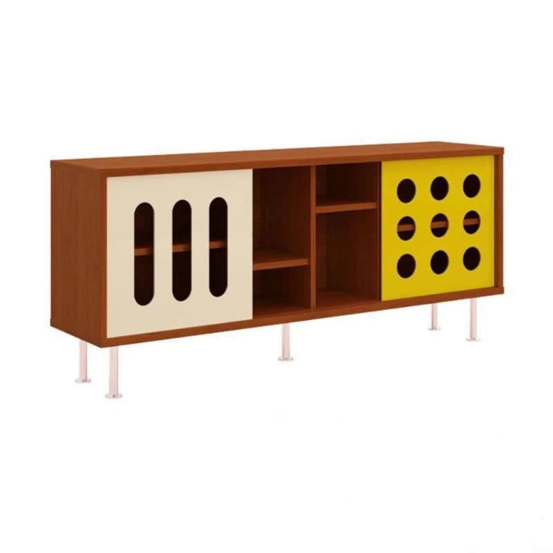 Medieval style combination dining side cabinet color matching living room wall integrated locker