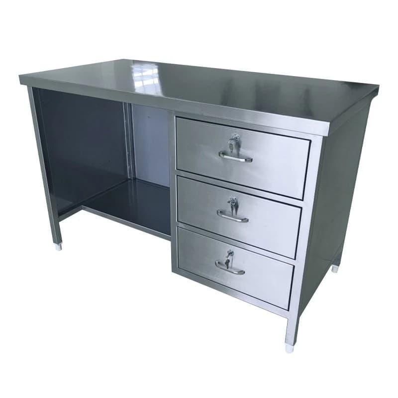 304 stainless steel, three-drawer table console, work record table, desk, laboratory