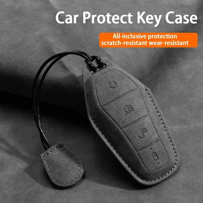 Leather Car Smart Key Case Cover Shell For BYD Dolphin ATTO 3 MAX Sealion 6 8 Dolphin Mini BYD Han EV Dolphin Sedan Destroyer 05