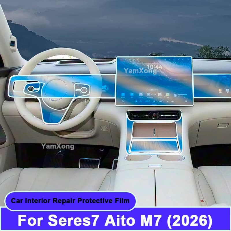 For Seres7 Aito M7 2026 TPU Car Interior Protective Film Dashboard Center Control Screen Anti Fingerprint Protective Cover Trim