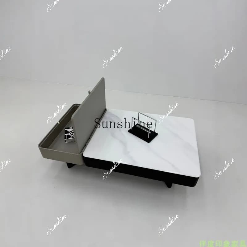 Italian light luxury microcrystalline stone small apartment modern simple rectangular coffee table living room home  FT