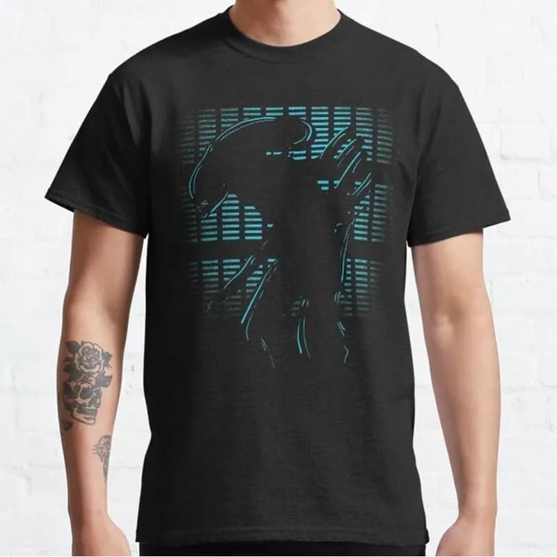 The Xeno Blues Alien Movie Graphic T‑Shirt Vintage Sci‑Fi Horror Xenomorph Print Tee Unisex Short Sleeve Casual Streetwear S-6XL